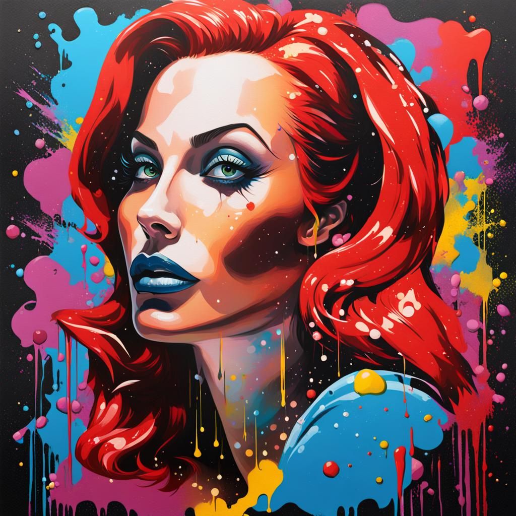 Jessica Rabbit in Graffiti Splash Art Style