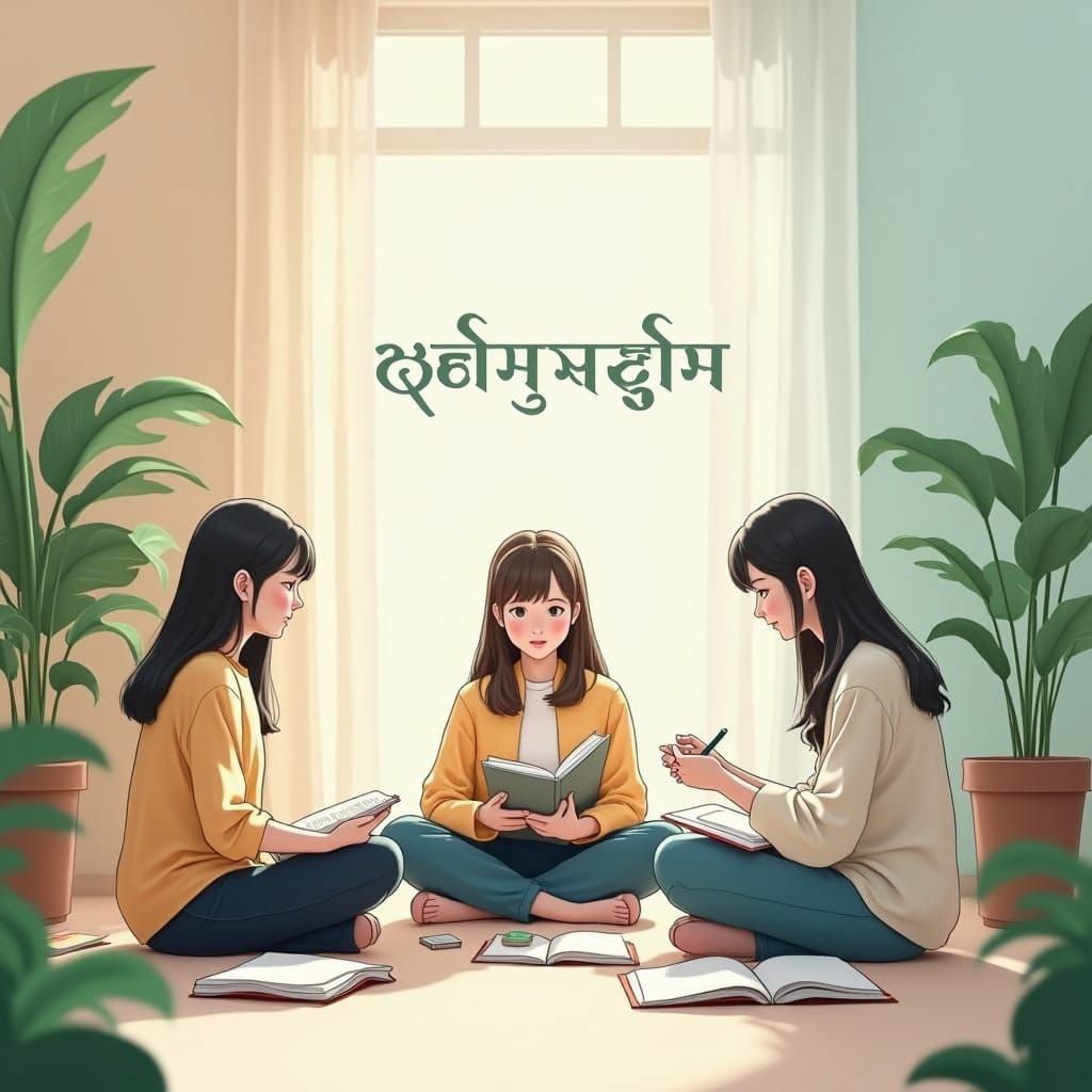 Elegant Hero Section for Women's College in 3D Anime Style