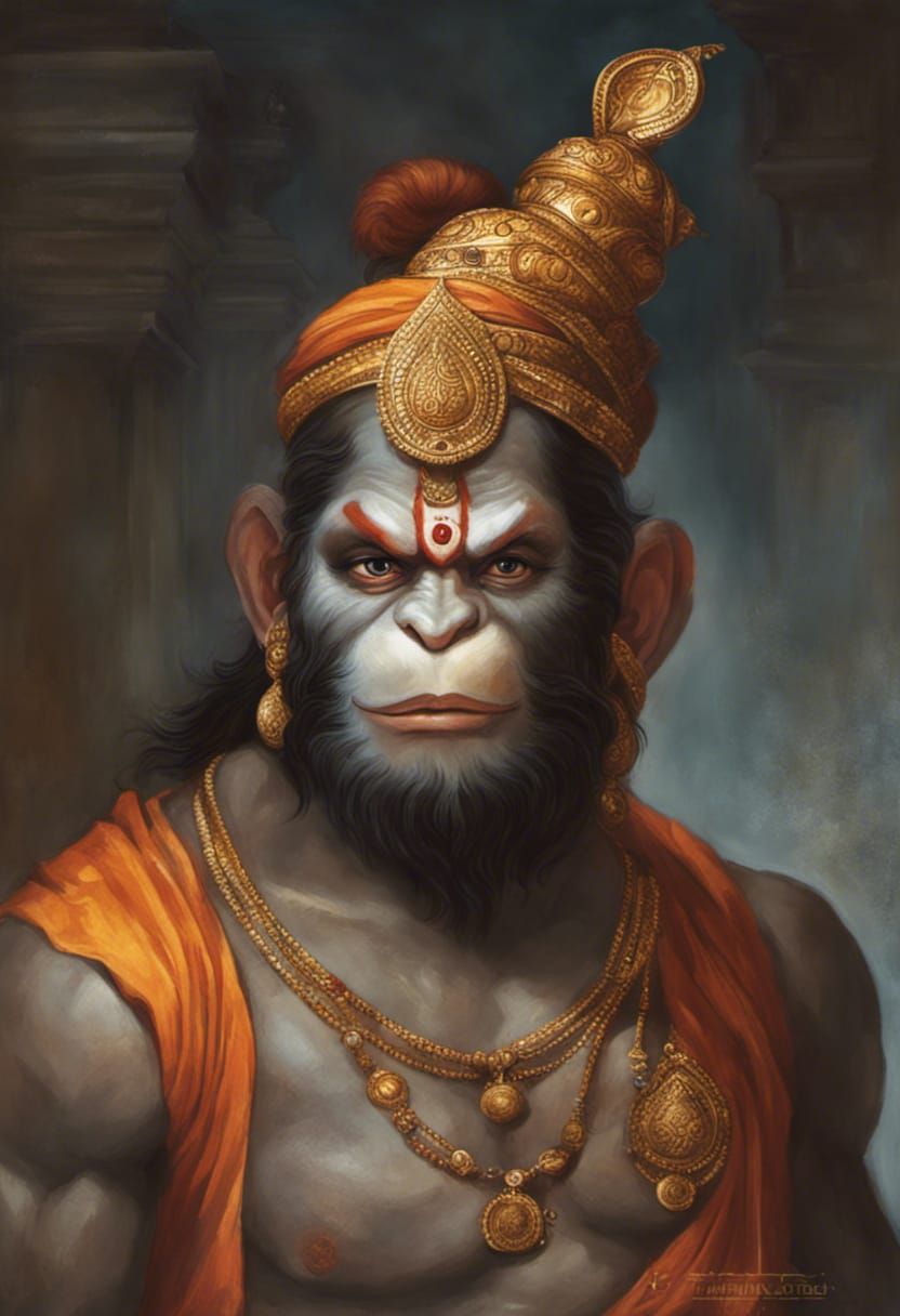 Detailed Image of the Hindu God Hanuman