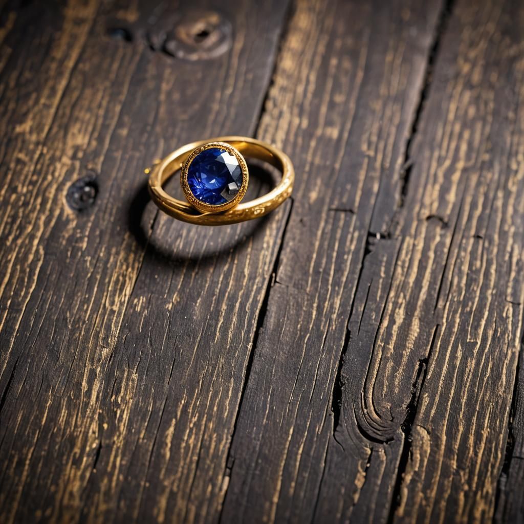 Sapphire Wedding Ring in Macro Photography