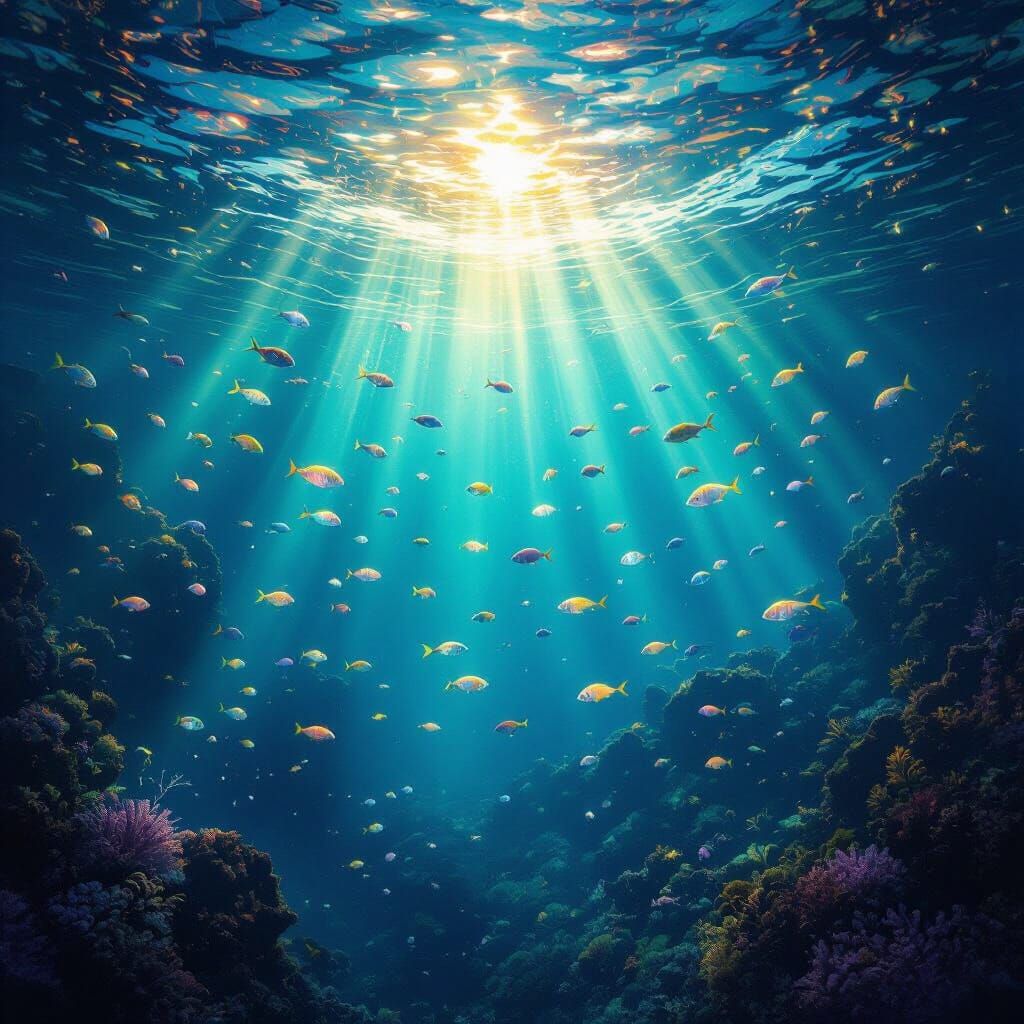 Enchanted Underwater Realm of Lumireal: A Bioluminescent Dre...