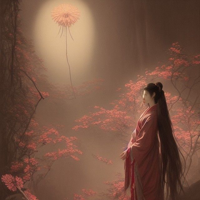 Princess Kaguya in Horror Style of Doré and Rutkowski