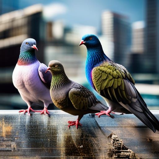 Pigeons in the City: Colorful 3D Photography