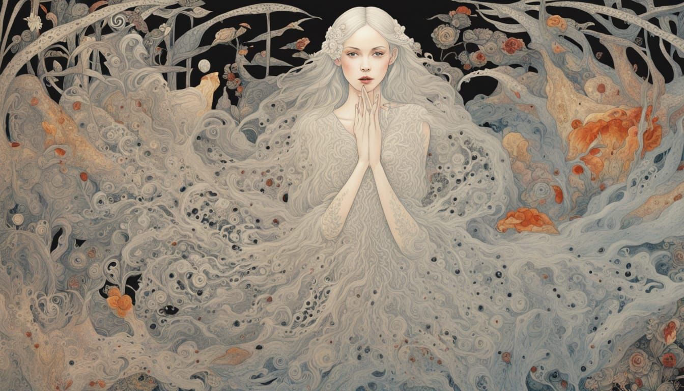 Surreal, Dreamlike Landscape with Whirling Energy and Mystic...