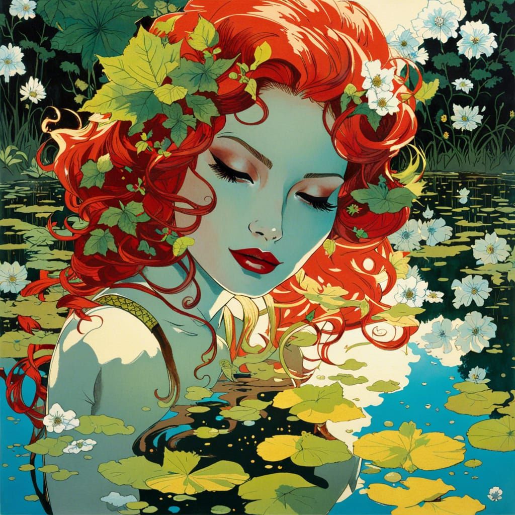 Poison Ivy Reflecting in a Flower Garden