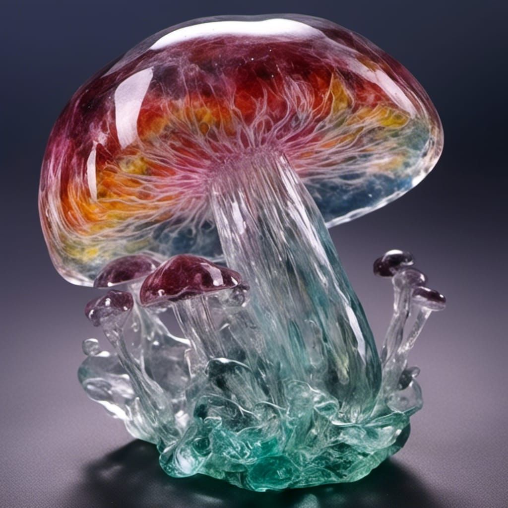 Hyperrealistic Glass Nebulae Mushroom Concept Art