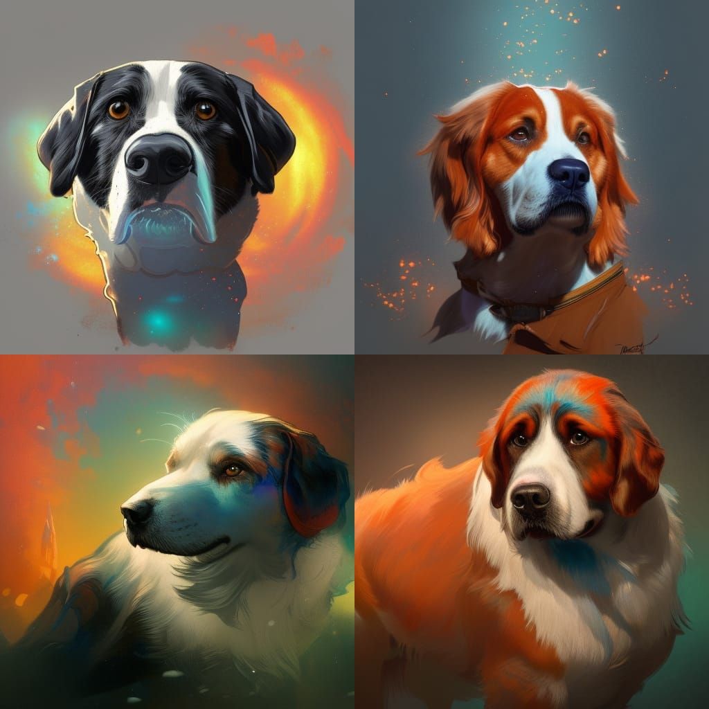Majestic St. Bernard Dog Concept Art