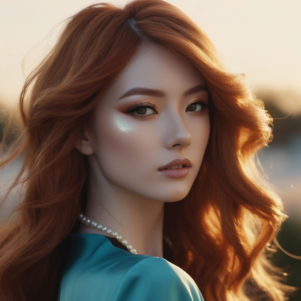 Anime-Inspired Portrait in Golden Hour Light