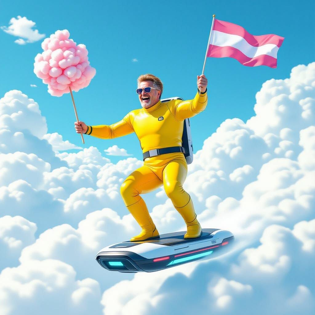 Liam Neeson's Whimsical Hoverboard Ride in the Clouds