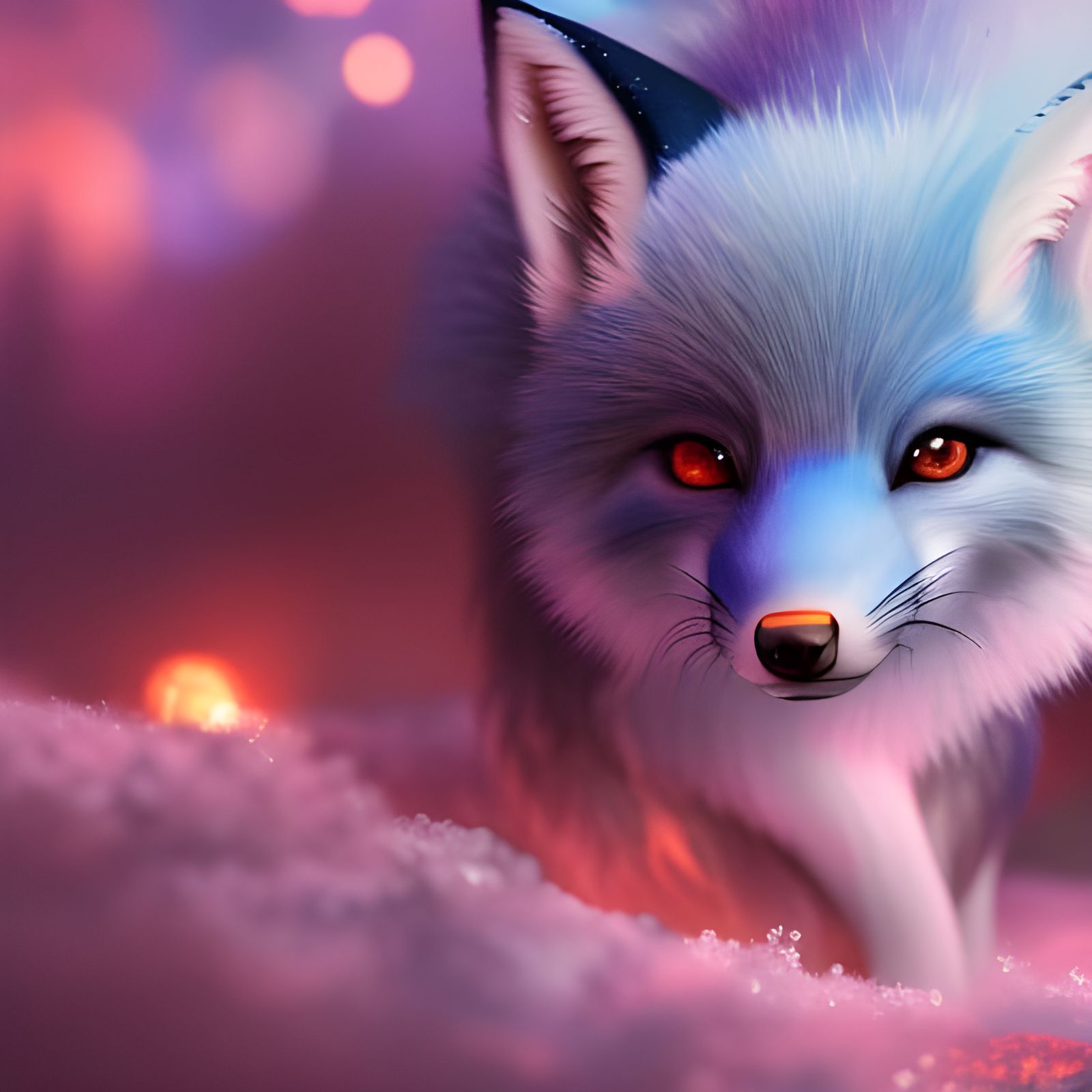Adorable Blue Fox Portrait in Detailed Digital Style