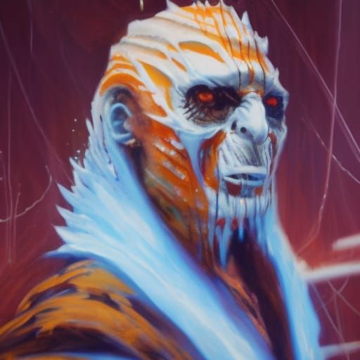 Tiger with Alien Face in Biopunk Style