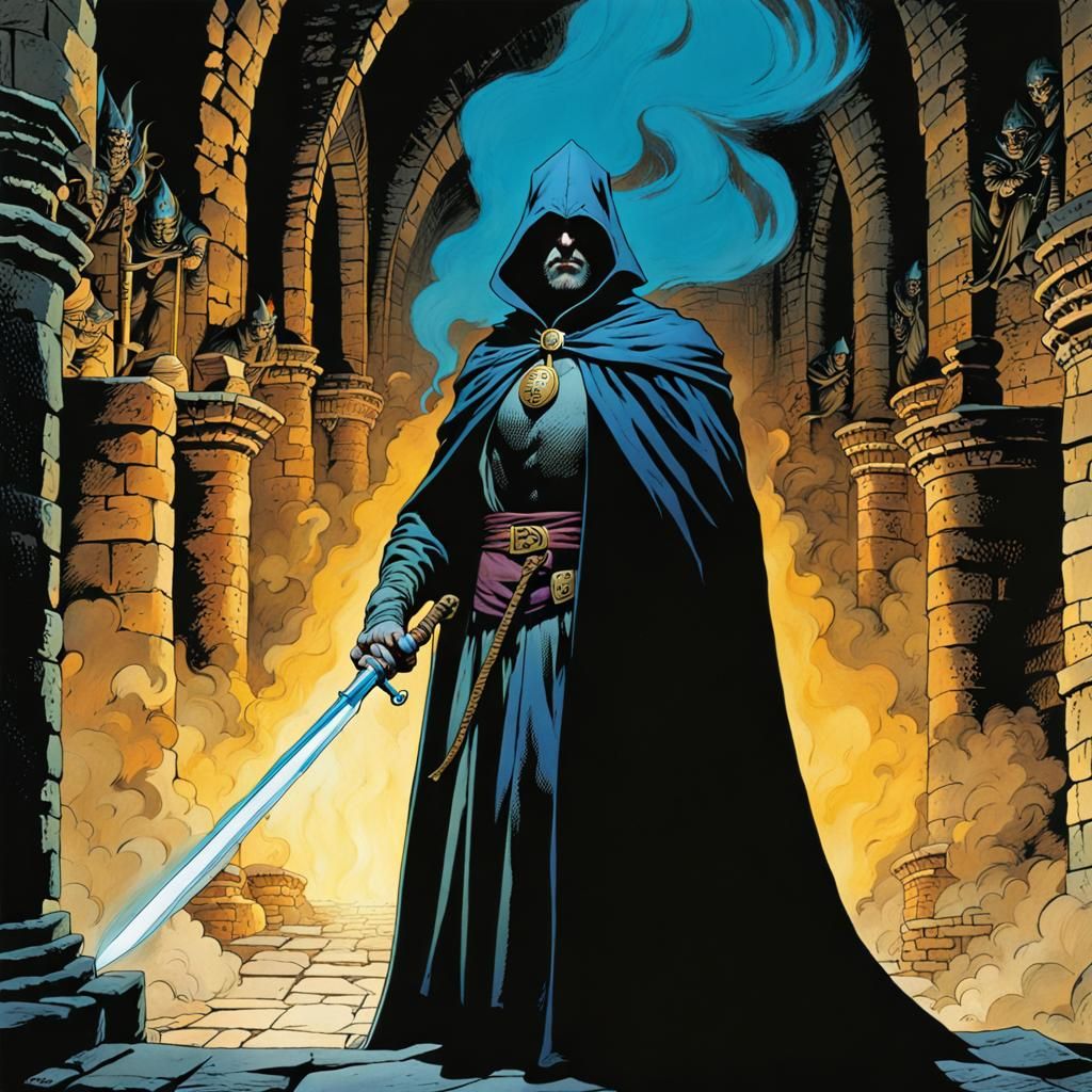 Imprisoned Sorcerer Portrait in Dark Fantasy Art