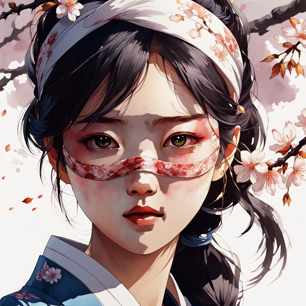 Cheeky Anime Portrait in the Style of Ai Xuan