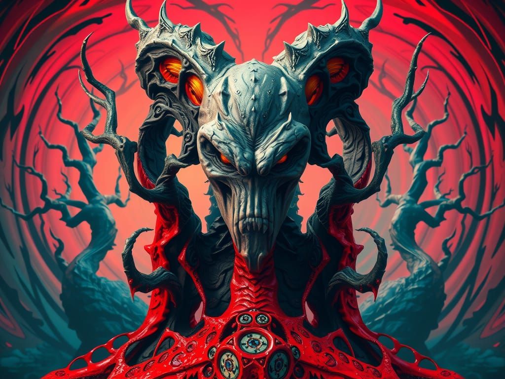 Ethereal RocketPunk Creature in Crimson Woodland