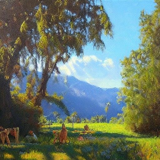 Heavenly Vista in Oil Painting Style