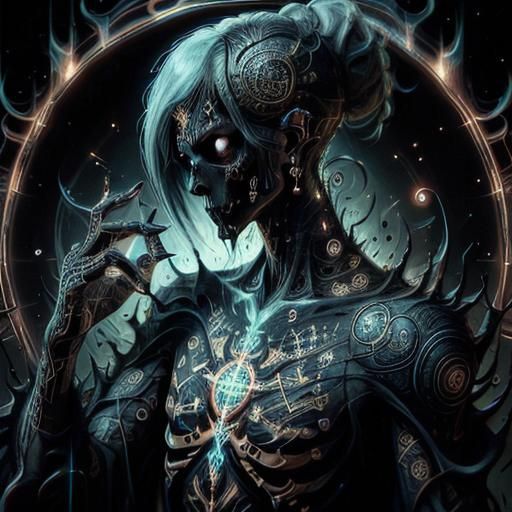 Macabre Harlequin Character with Ornate Details