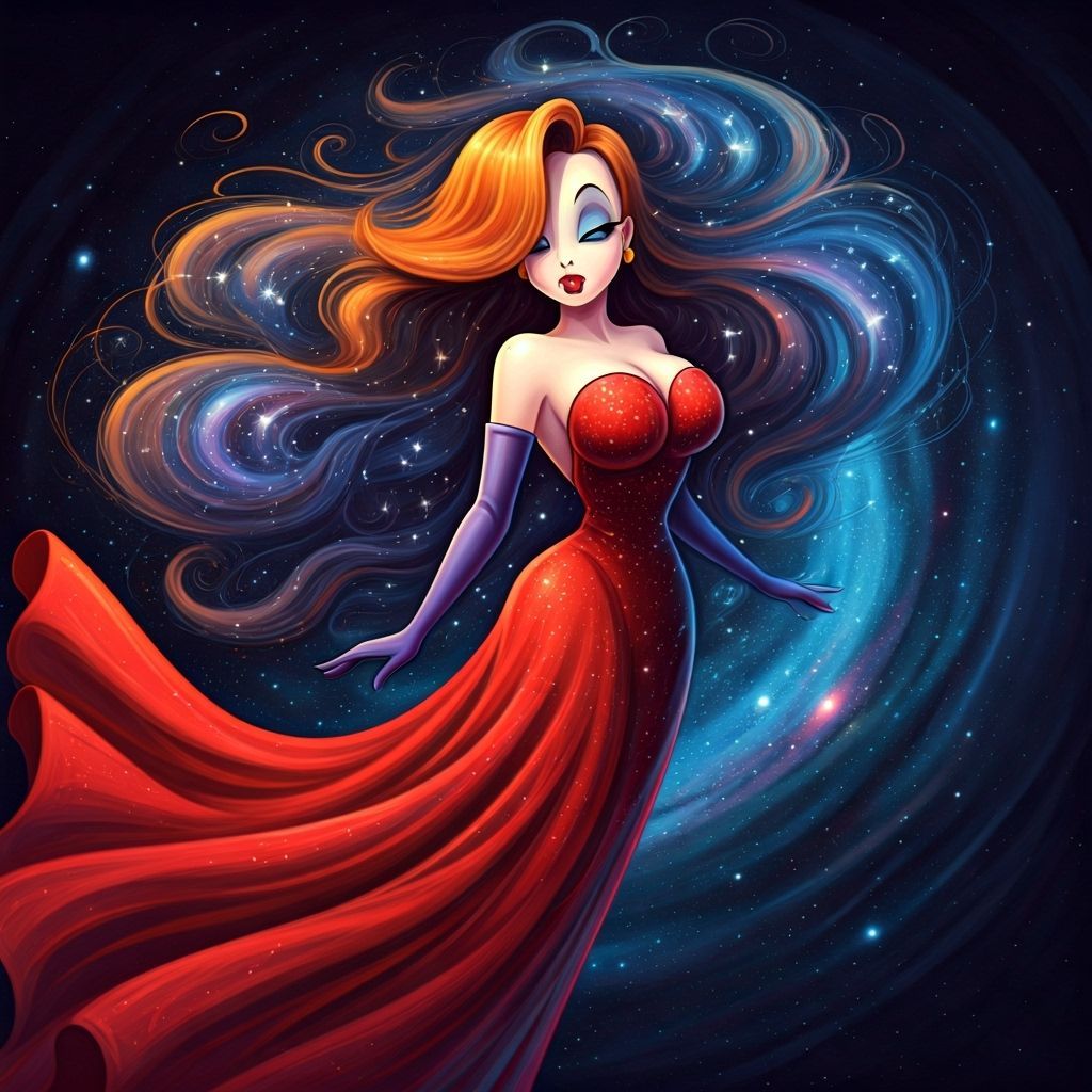 Jessica Rabbit as Celestial Being in Cosmic Art