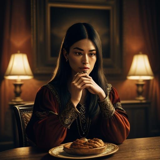 Elegant Dining in Warm, Golden Light