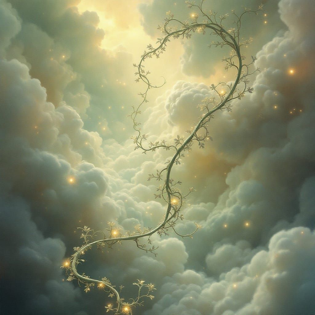 Dreamy Vines in Ethereal Cloudscape