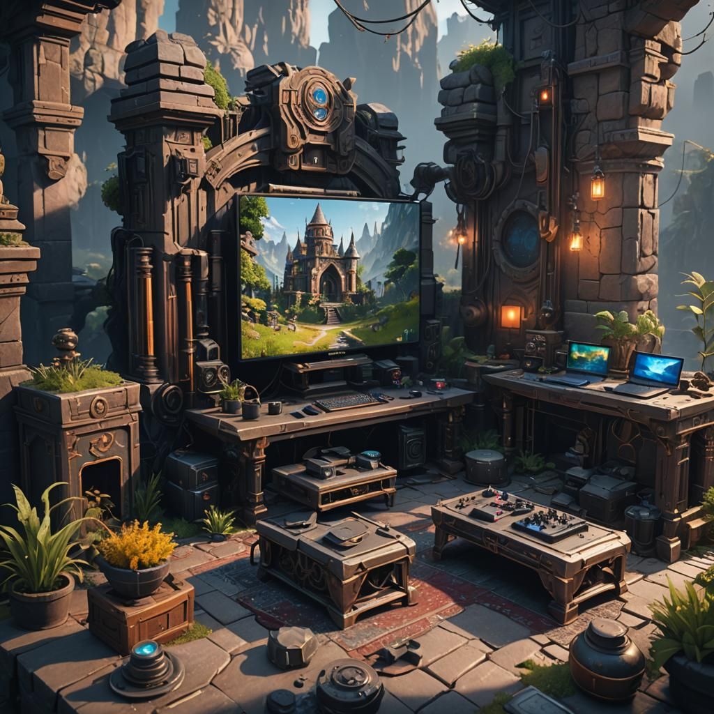 Detailed Matte Painting of a Simple Gaming Setup