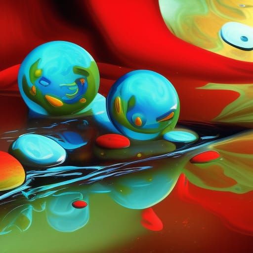 Microbiology: Abstract Surrealist Microbe Art