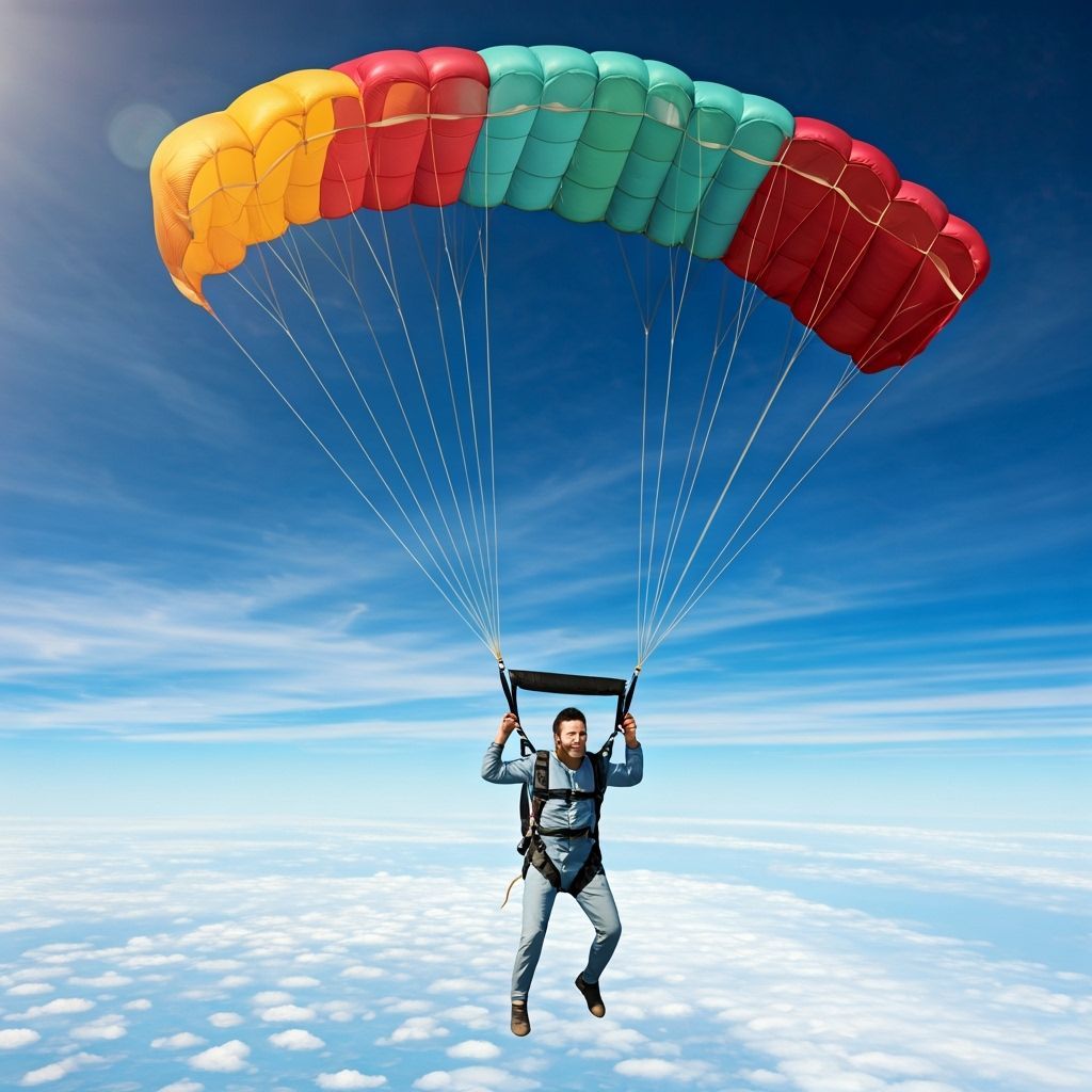 Parachute Opens in Dramatic Skydiving Scene