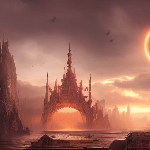 Epic Cinematic Scene: Dramatic Digital Matte Painting