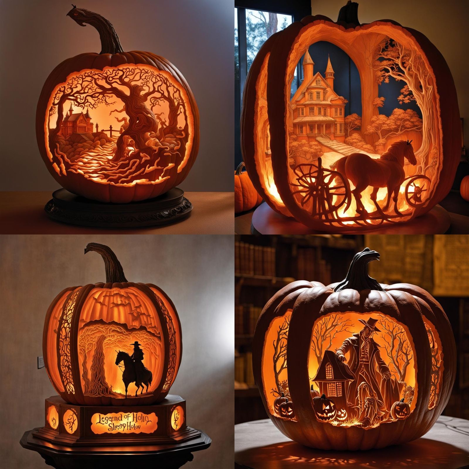 Legend of Sleepy Hollow Pumpkin Sculpture
