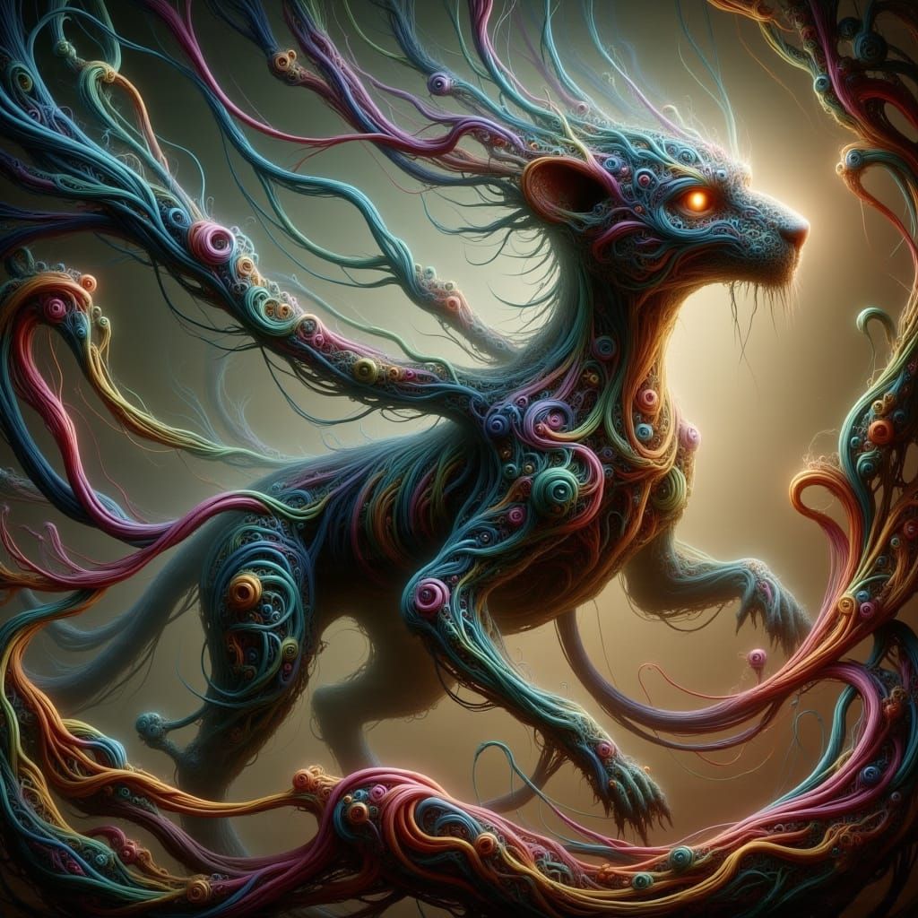 Serpopard: Mythical Leopard Serpent in Ethereal Fantasy