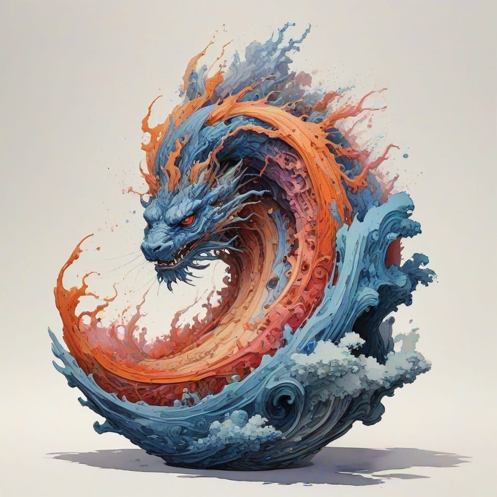 Surrealist Dreamscape in Vibrant Watercolour