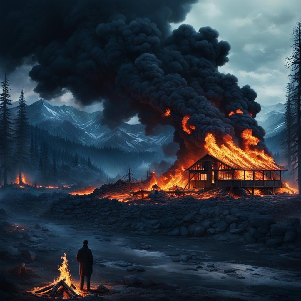 Epic Cinematic Fire Digital Matte Painting