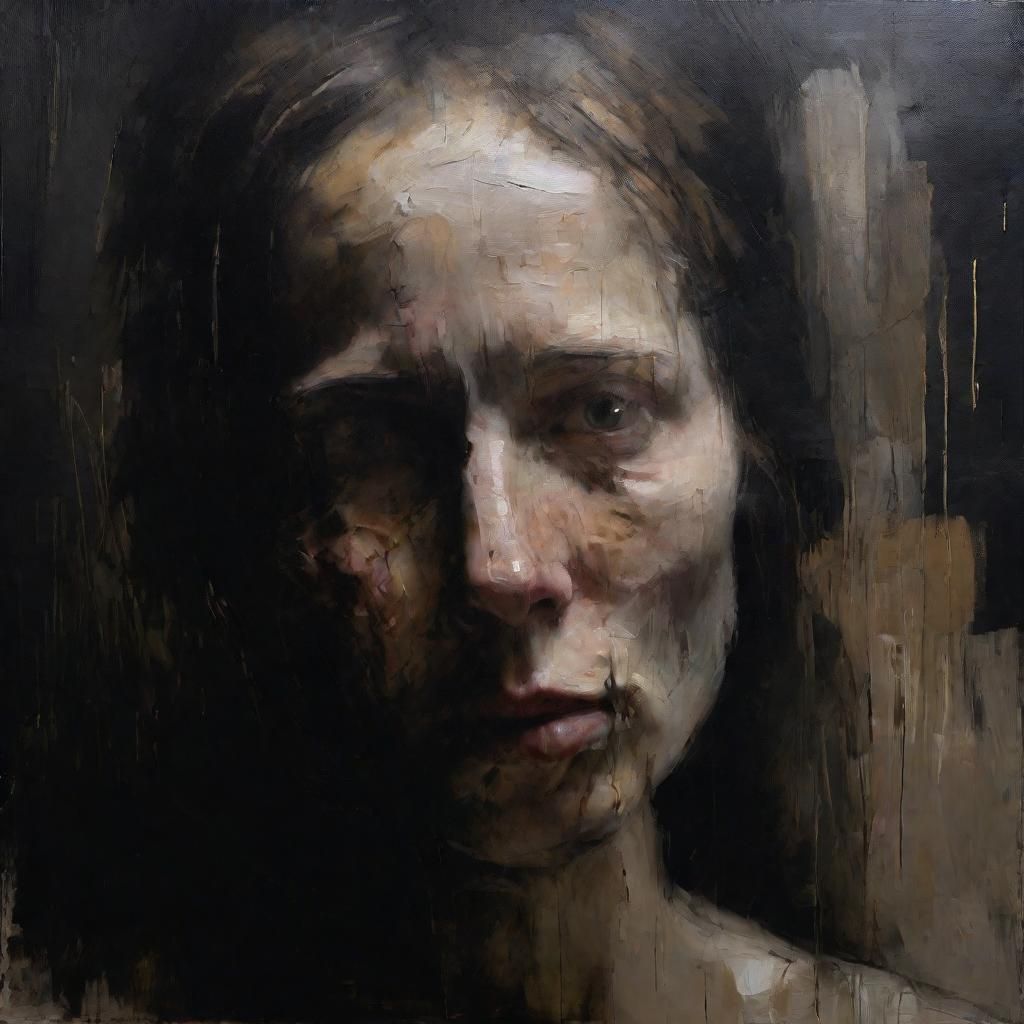 Haunting Portrait of Homeless Woman in Chiaroscuro