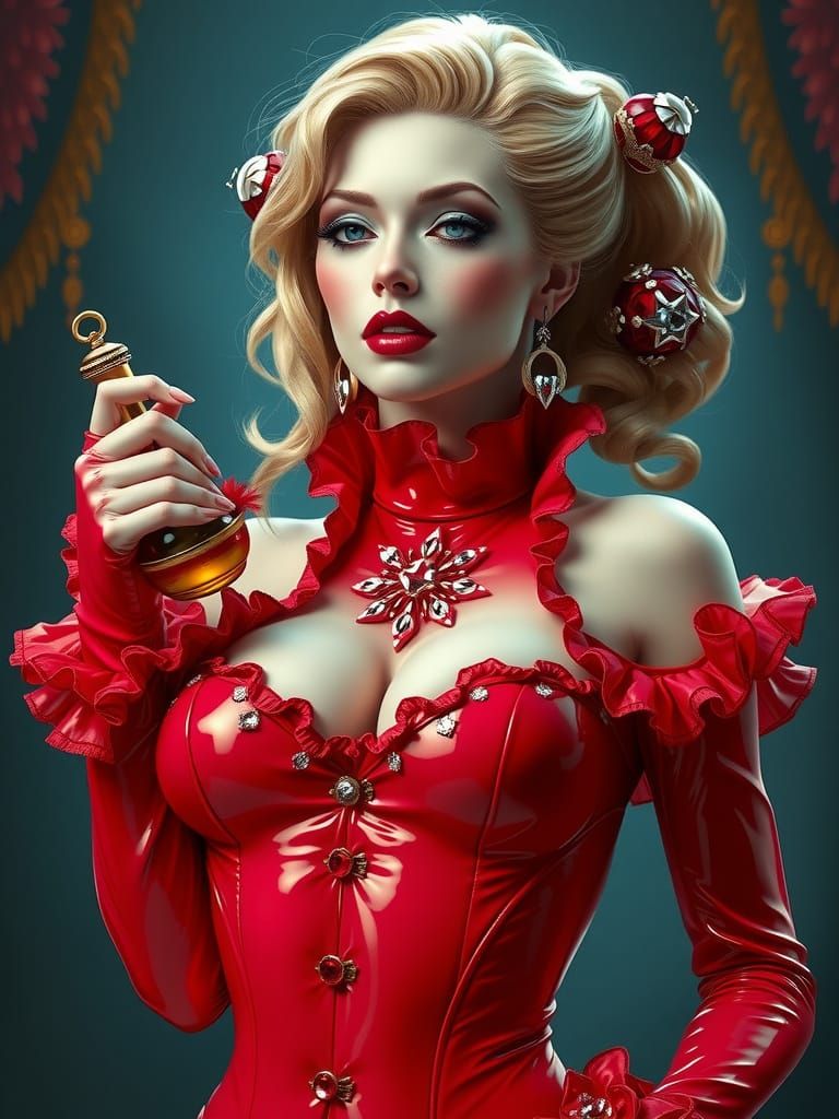 Out of the lamp appeared a genie.  Instead of looking in the typical way, floating and only consisting of the upper part...