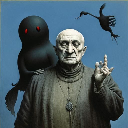 Surreal Character in Beksinski, Miro, and Picasso Style