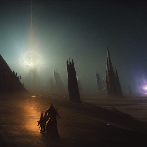 Astronomy Masterpiece in Dark Fantasy Style