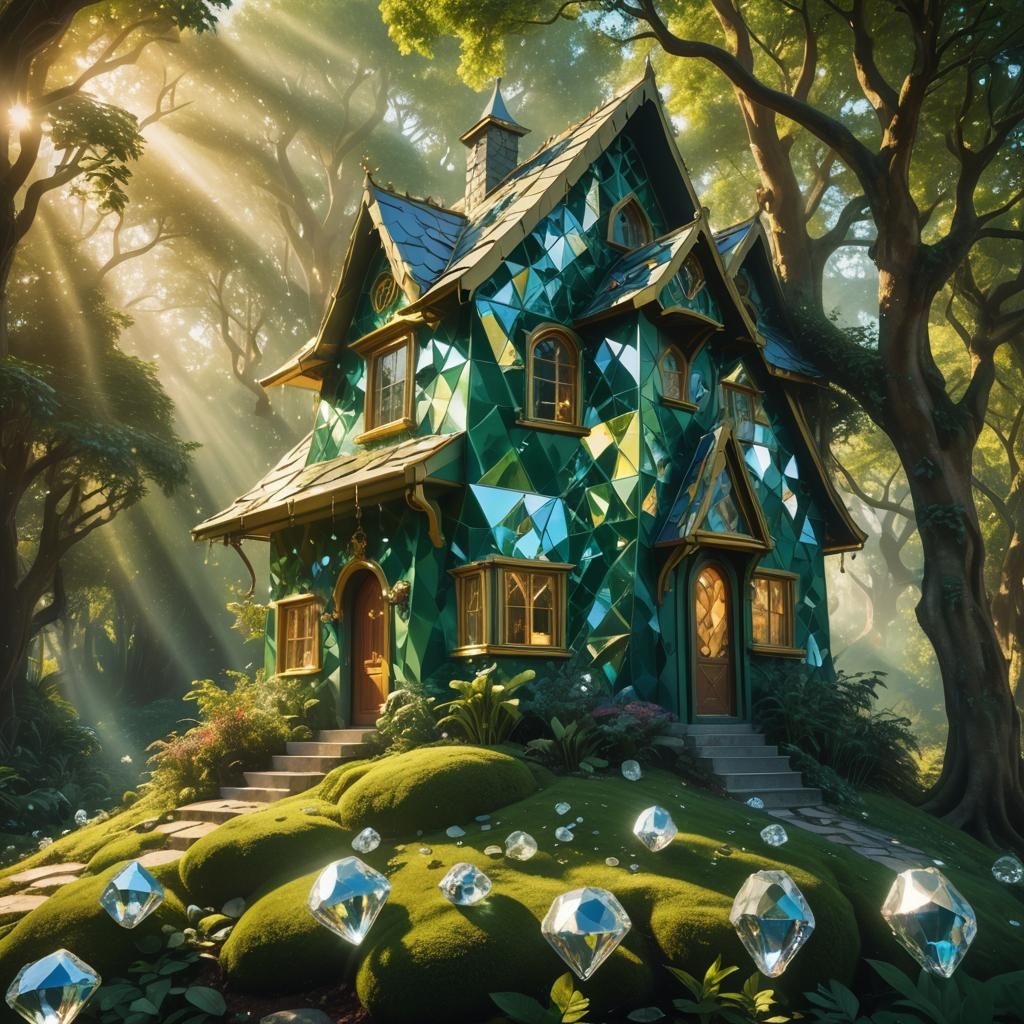 Surreal Diamond House in Lush Forest