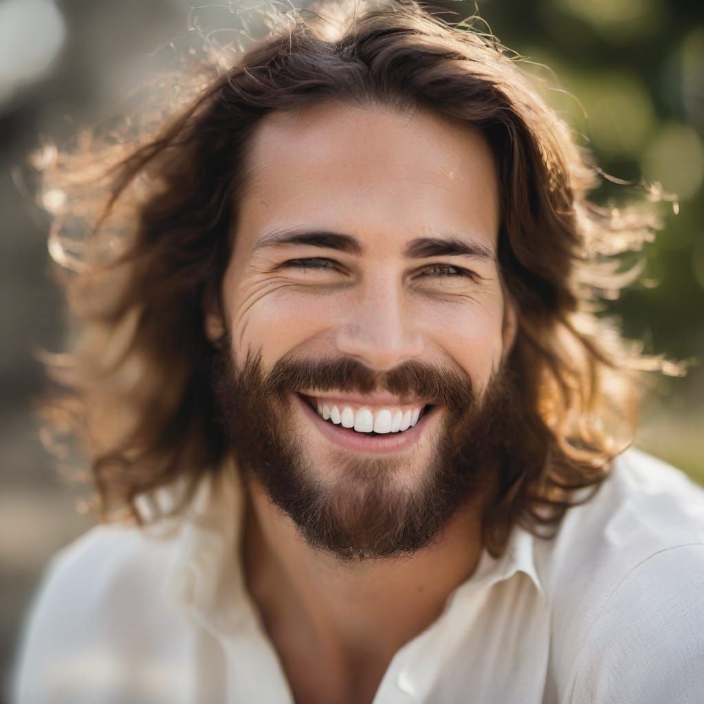 Joyful Jesus in Vibrant Studio Lighting