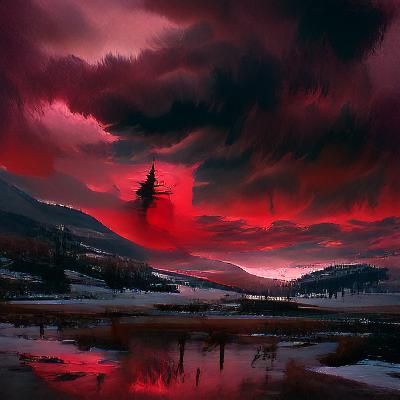 Sinister Red Sky Art
