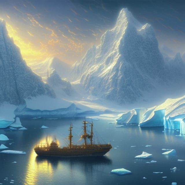 Glittering white, shining blue, raven black; in the light of the sun, the land looks like a fairy tale.