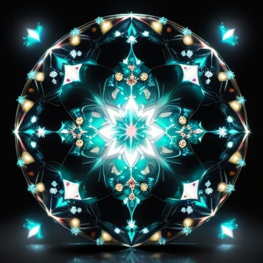 Christmas Snowglobe with Gemstones and Optical Illusion