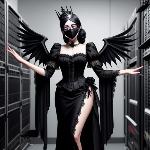 Victorian Gothic Cross-Dresser in Server Room