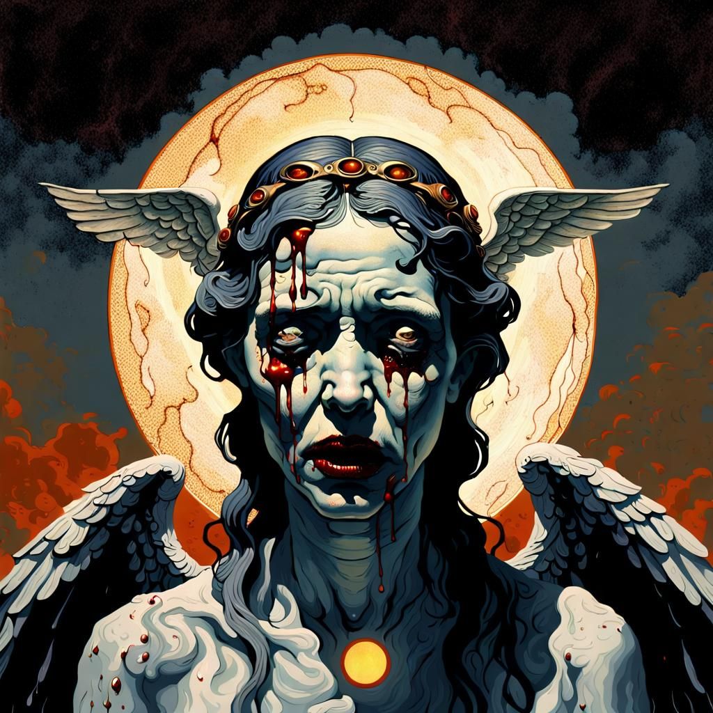 A hauntingly beautiful Norman Rockwell-style illustration of...