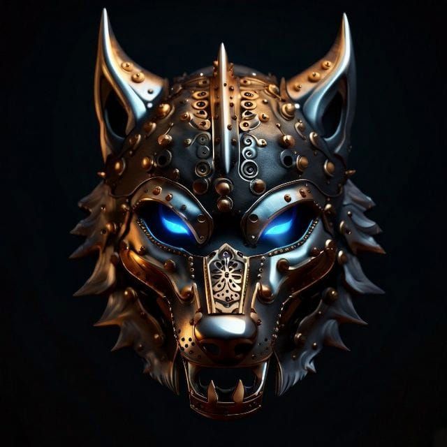 Intricate Wolf Mask Generated by AI