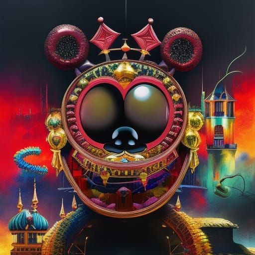 Destructive Mickey Mouse with Intricate Crown