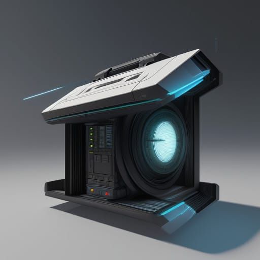 Modern Futuristic Briefcase with Top-Opening Lid and Compart...