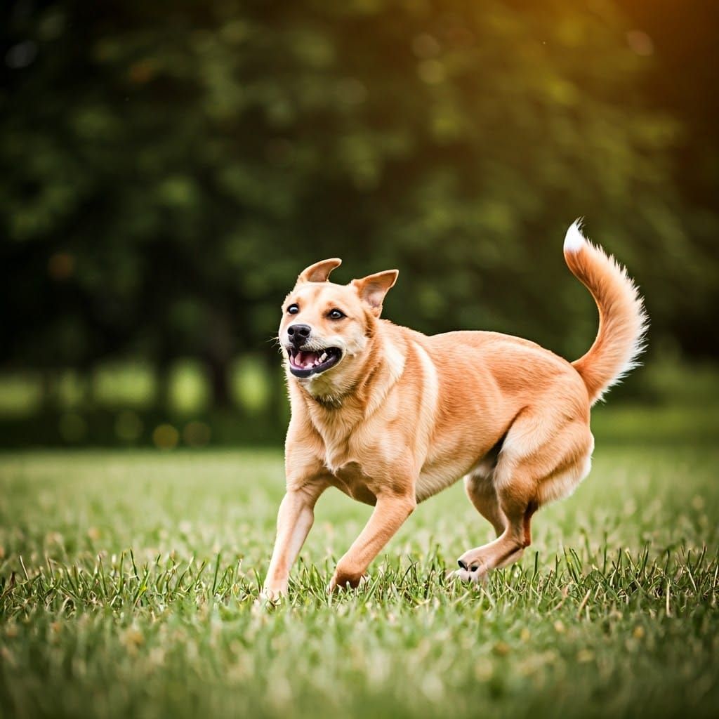 A Dog in a Whirlwind of Canine Frenzy