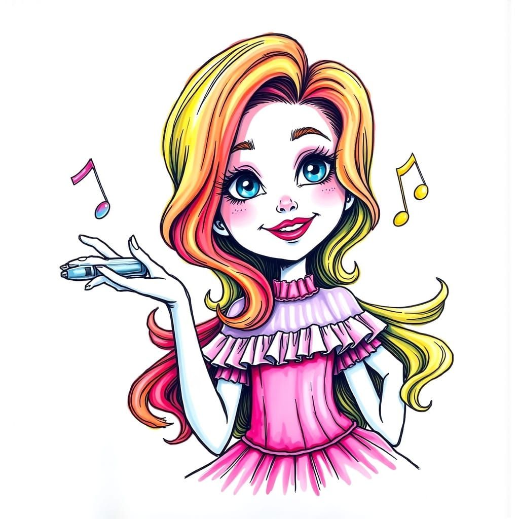 Pop Art and Culture in a Cute Storybook Illustration