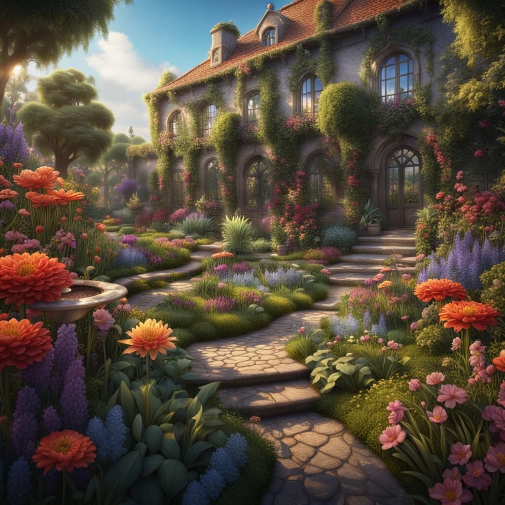 Lush Garden with Intricate Details in Unreal Engine
