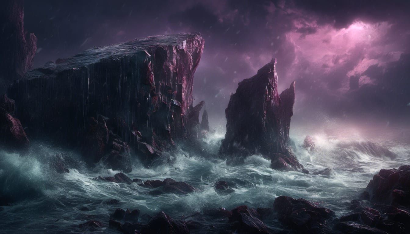 Runestone by the Sea: Dark Fantasy Concept Art