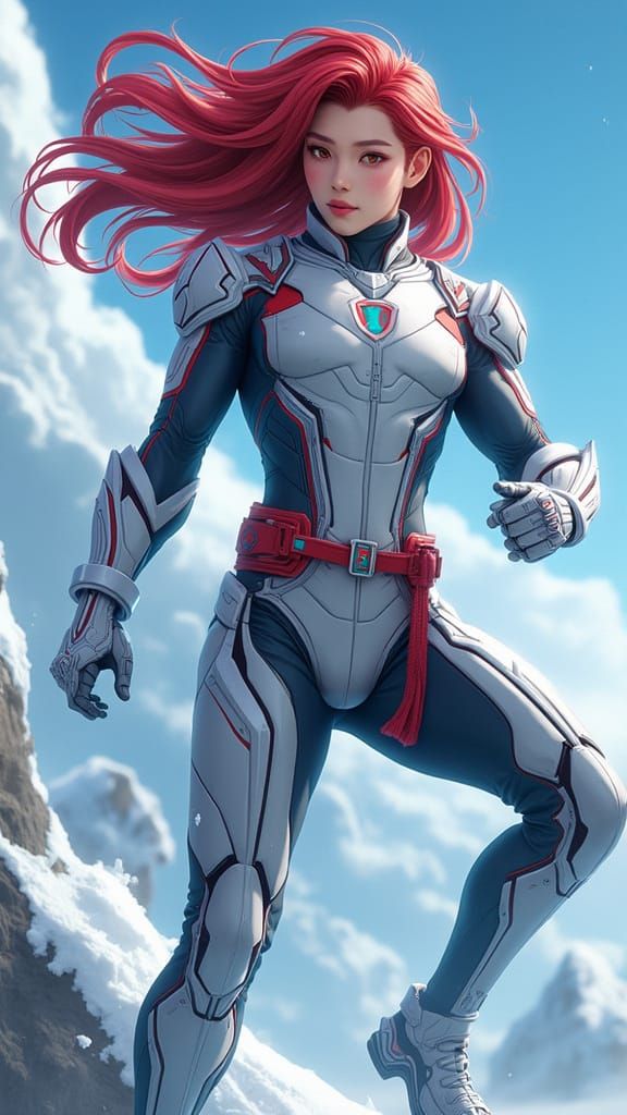 Korean-Inspired Hero Conjures Ice and Fire in Anime Art